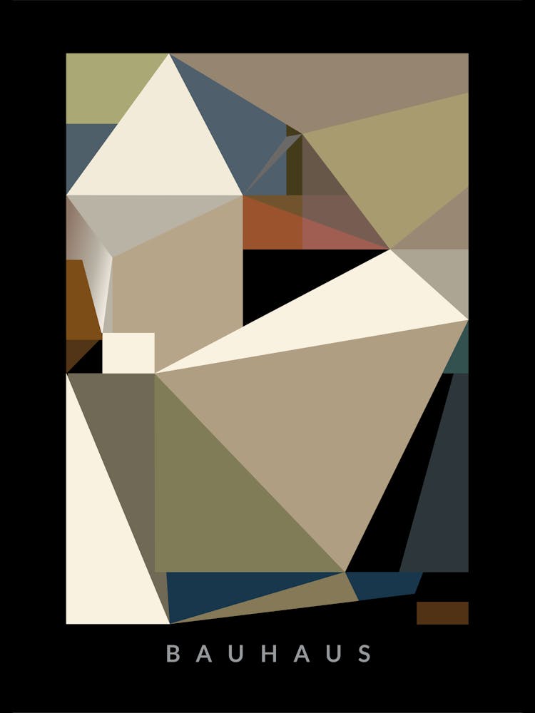 Polygones | BAUHAUS Triptych 199 Center | Pop Art World 2025 Digital Art Pop Art World 2025