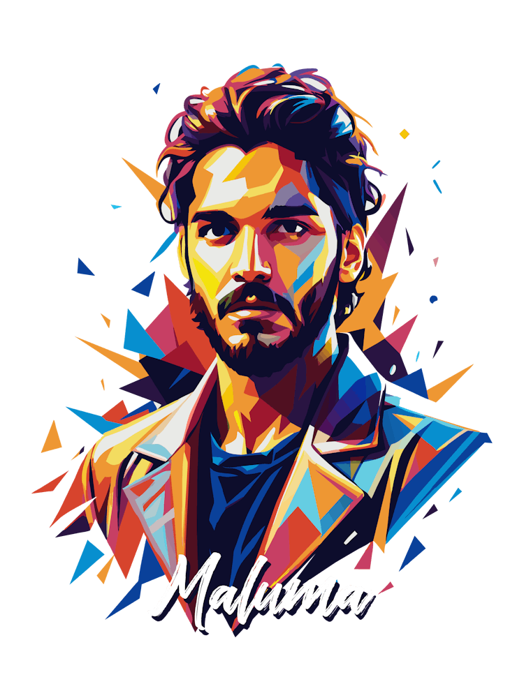 Maluma 02 Portrait Music Icon Style WPAP Pop Art