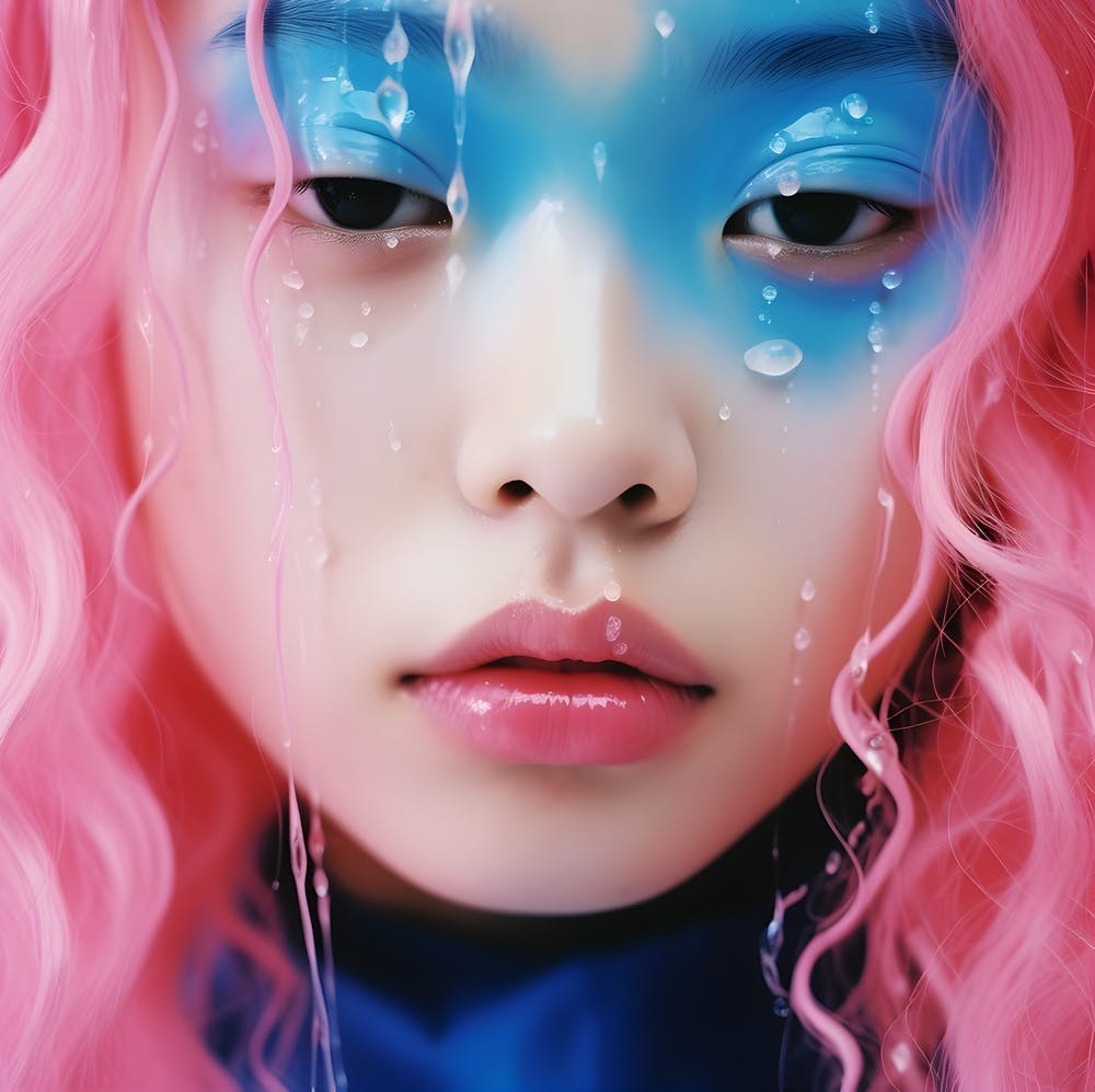 Girl with pink hair. 2023