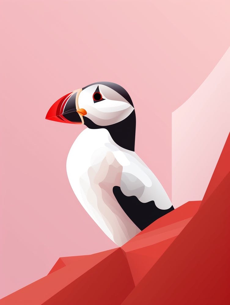 Minimalist Puffin 3 Illustration