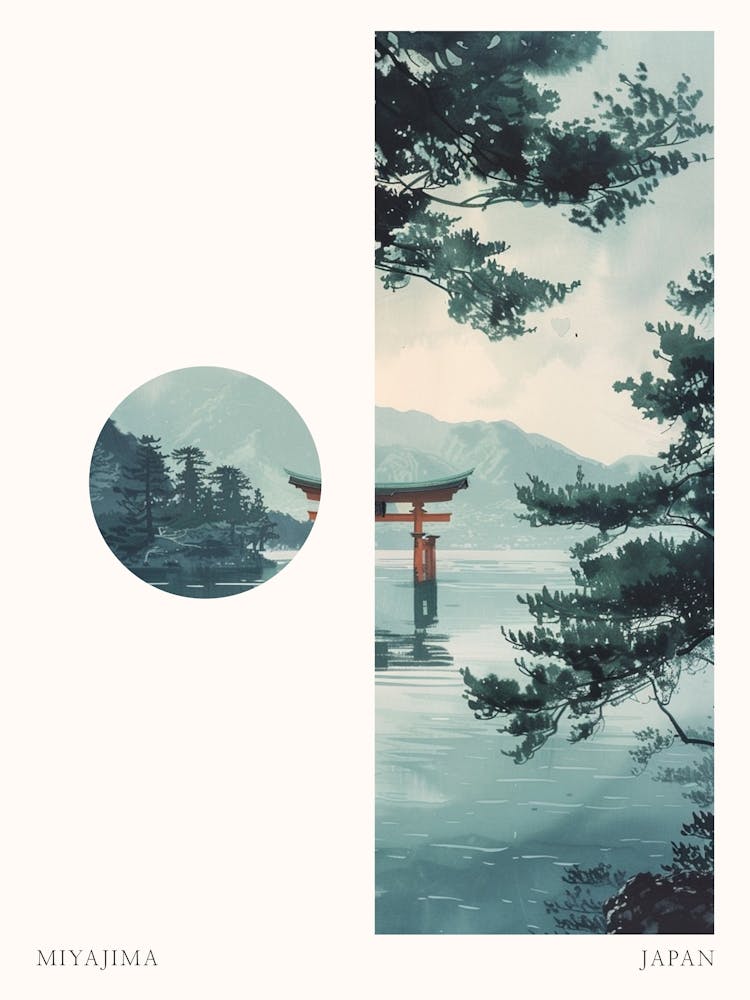 Miyajima Japan 3 Cut Out Travel Poster