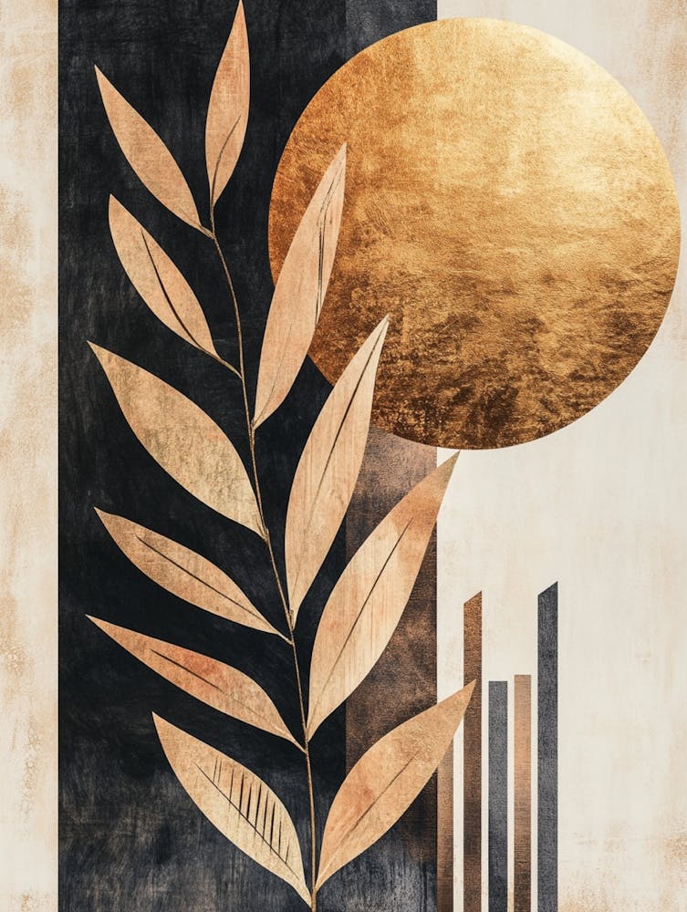 Abstract Gold Leaf Canvas Print 1