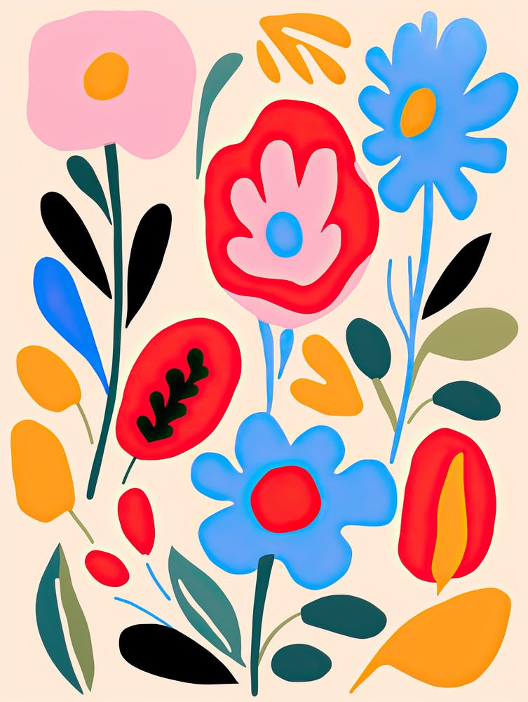 Petal Palette Waltz; Matisse Inspired Flower Market Delight