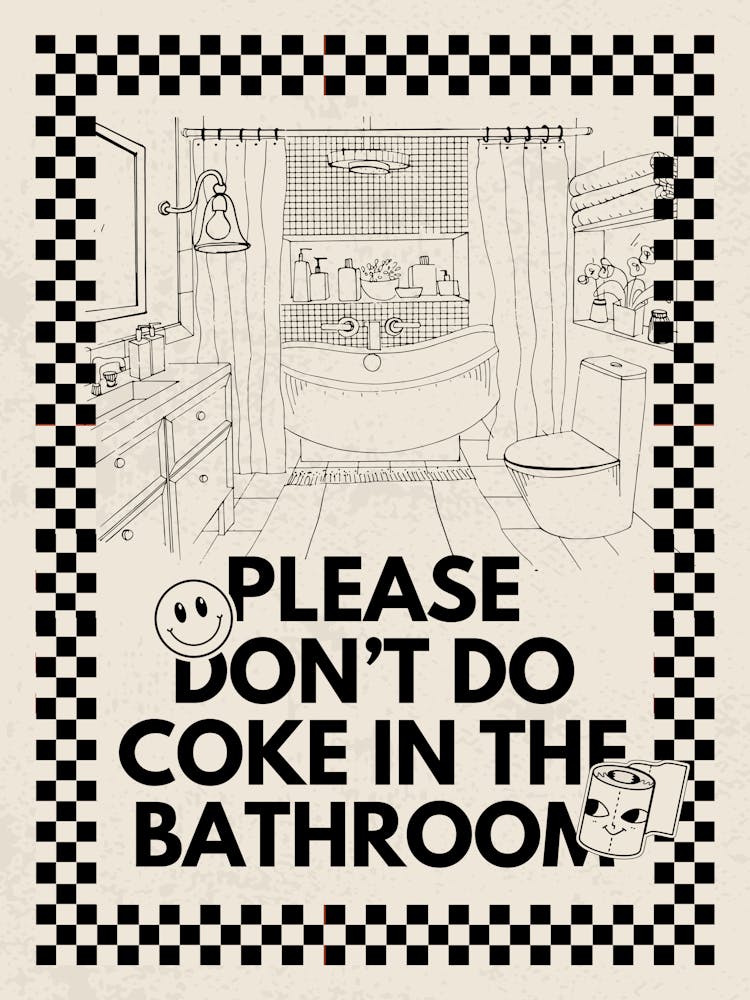 Please Don’t Do Coke In The Bathroom | Décoration de Salle de Bain Amusante et Vulgaire 2