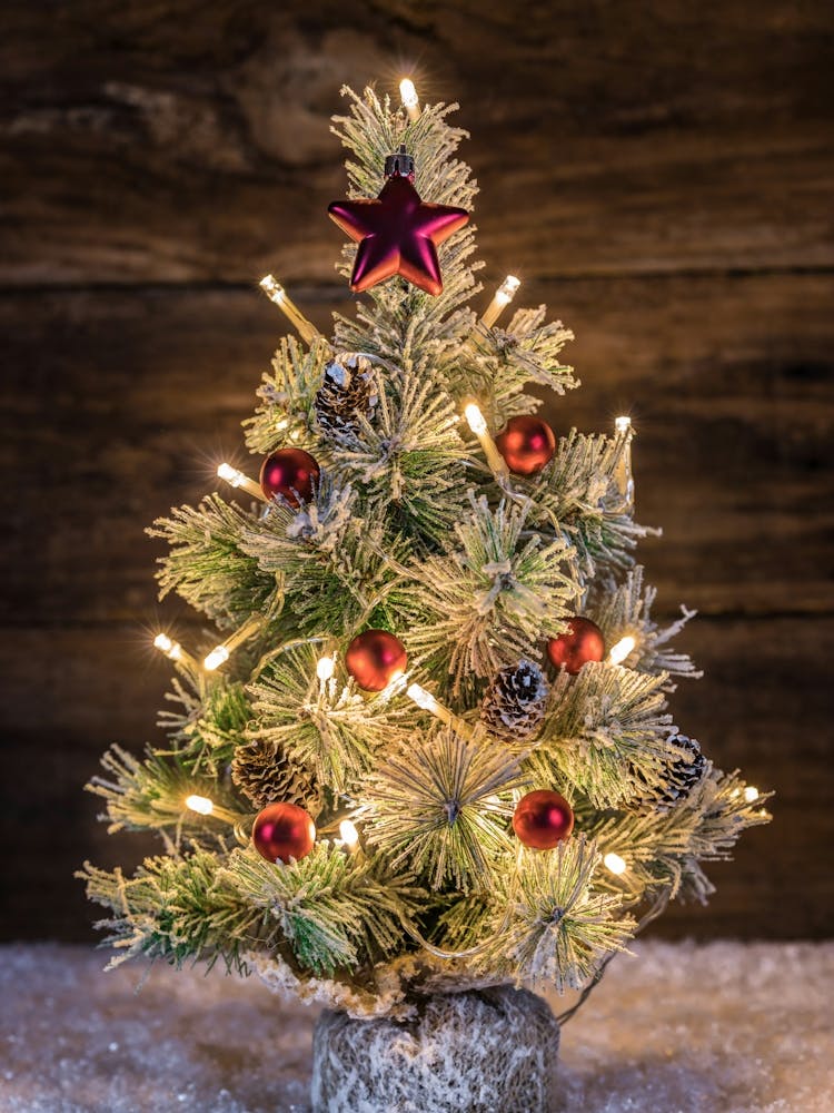 Christmas Tree On A Wooden Background 2