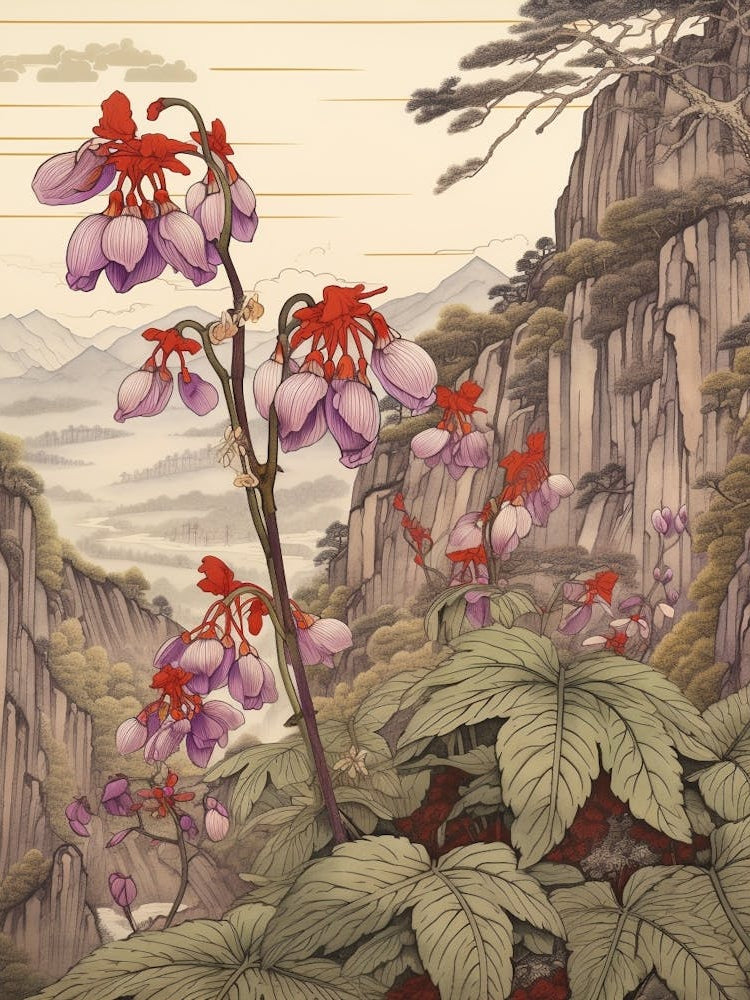 Katakuri Dogtooth Violet 3 Japanese Botanical Illustration