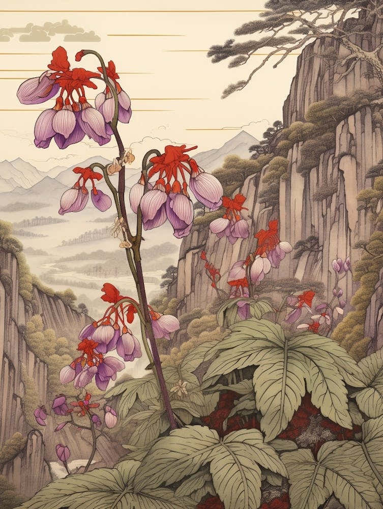 Katakuri Dogtooth Violet 3 Japanese Botanical Illustration