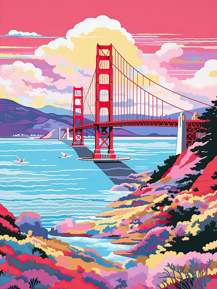Golden Gate Bridge San Francisco Colourful 3