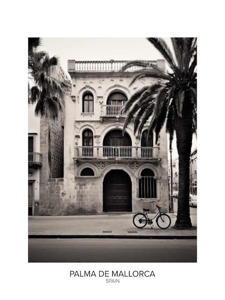 Poster Of Palma De Mallorca, Spain, Black And White Analogue Photography 3