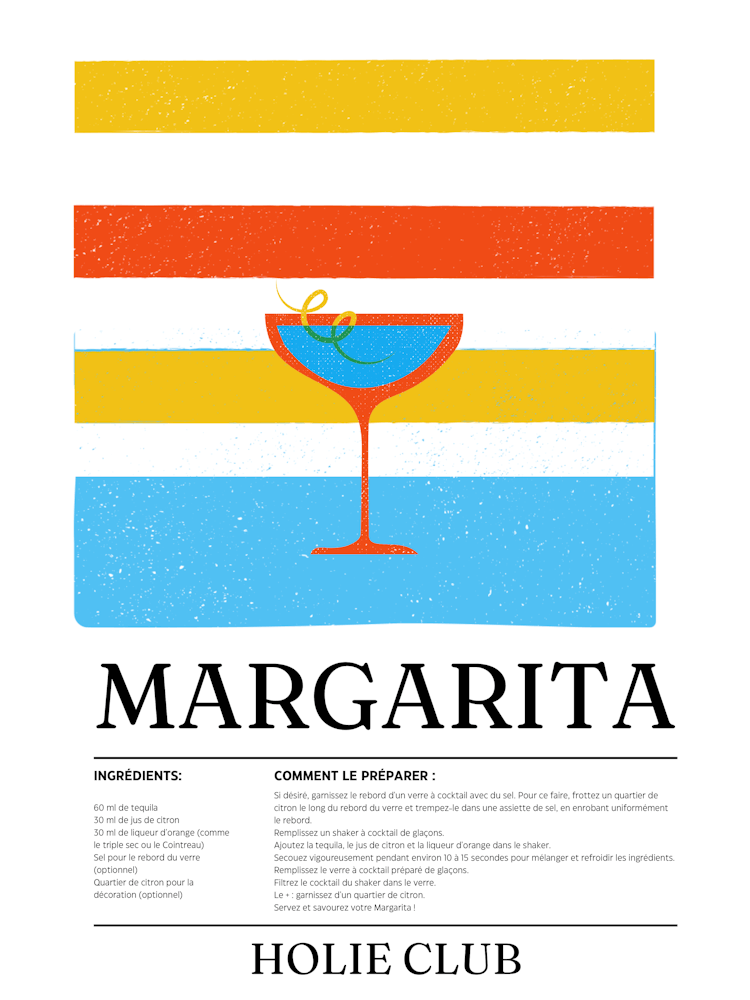 Affiche Moderne Organique Biarritz Surf Club Bleu Et Jaune (10 X 15 Cm) (1050 X 1400 Px) 6