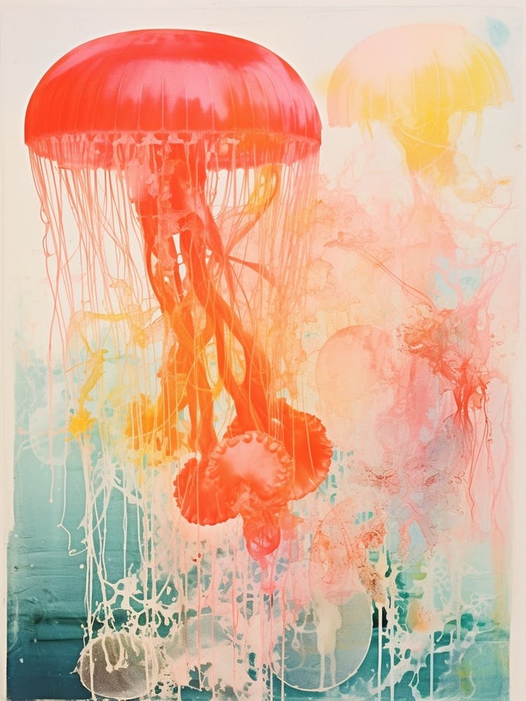 Jelly Fish Risograph Inspired 3