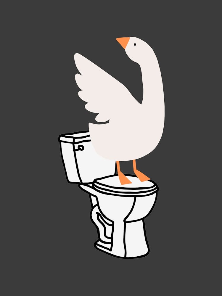 Silly Goose on Toilet Black