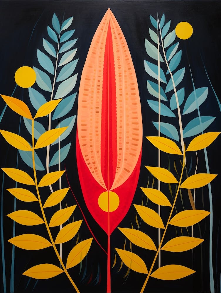 Heliconia 2 Hilma Af Klint Inspired Flower Illustration