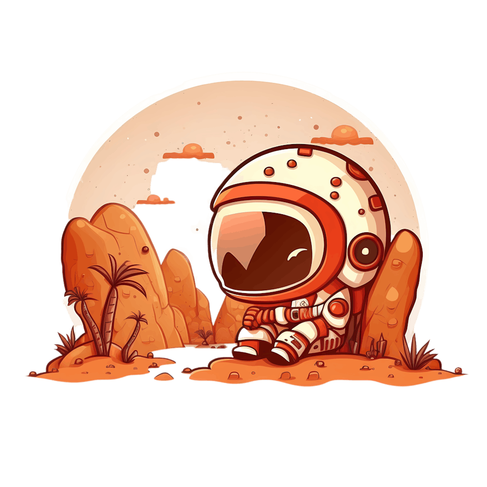 Astronaut Planet Cartoon Mars Nasa