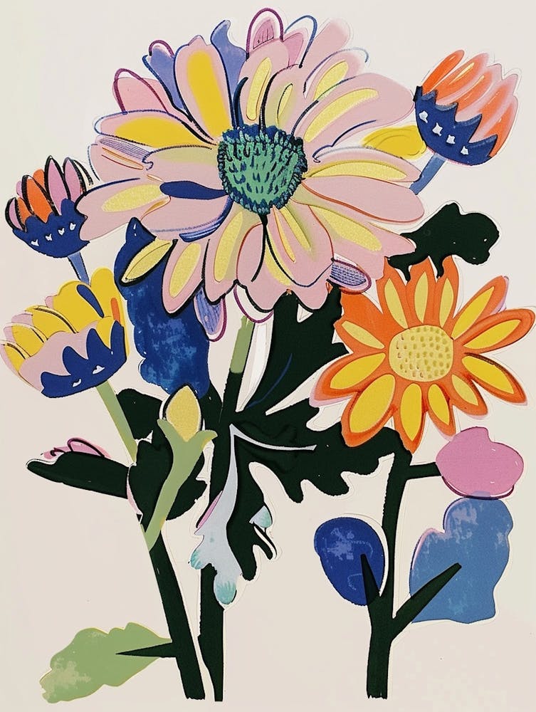 Painted Florals Chrysanthemum 1