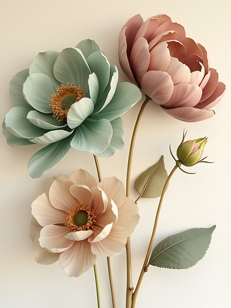 Verträumte Pastell Mohnblüten