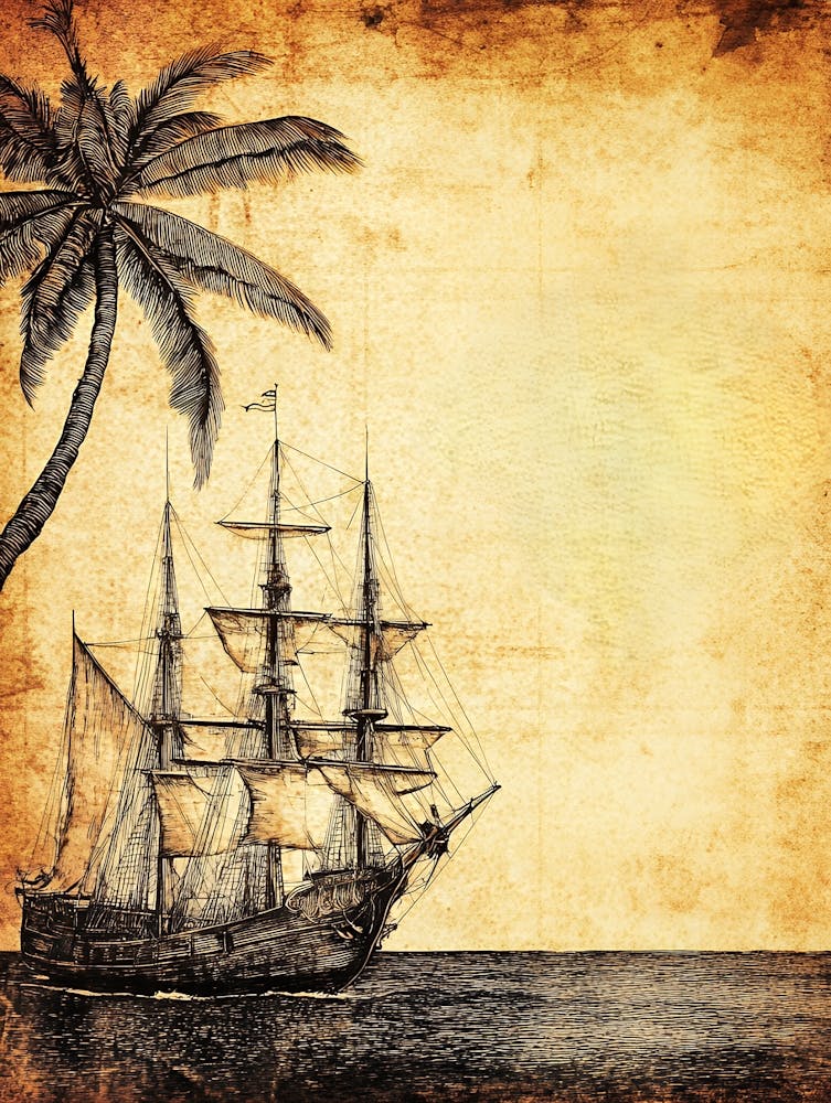 Pirate Ship On The Beach