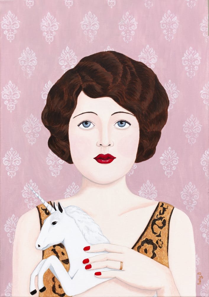 Woman With White Unicorn