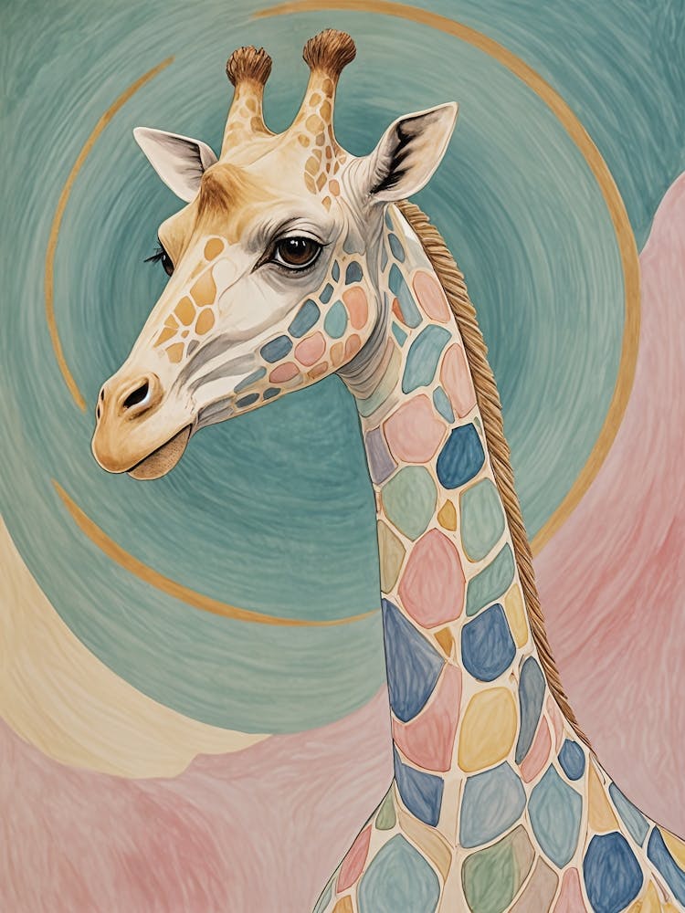 Rainbow Pastel Giraffe