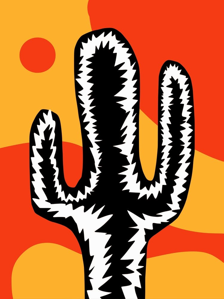 Black And White Cactus