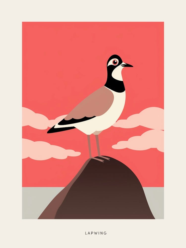 Minimalist Lapwing 1 Bird Poster
