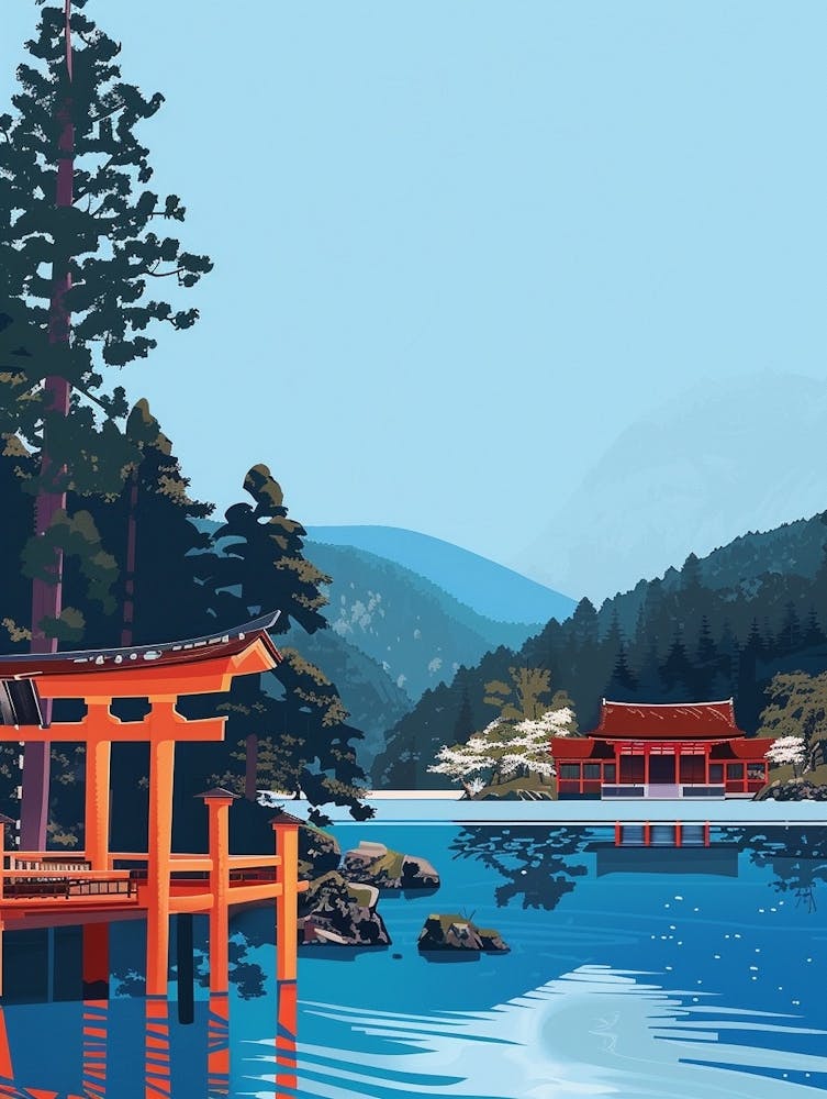 Nikko Japan 2 Colourful Illustration