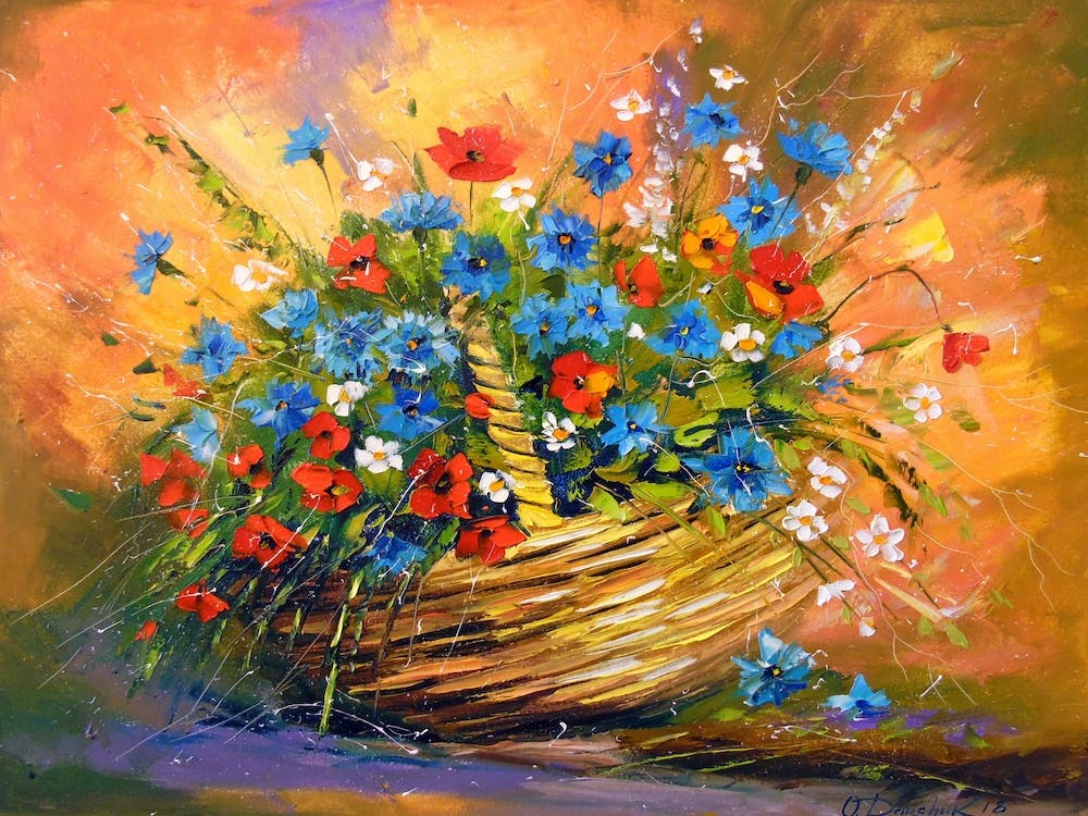 Basket of wild flowers