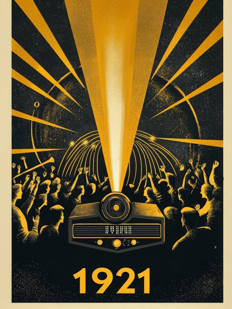 Aihrgdesign A Vintage Poster Celebrating The First Radio Spor 540231a5 00ac 45d7 9182 37e39b95a698 2