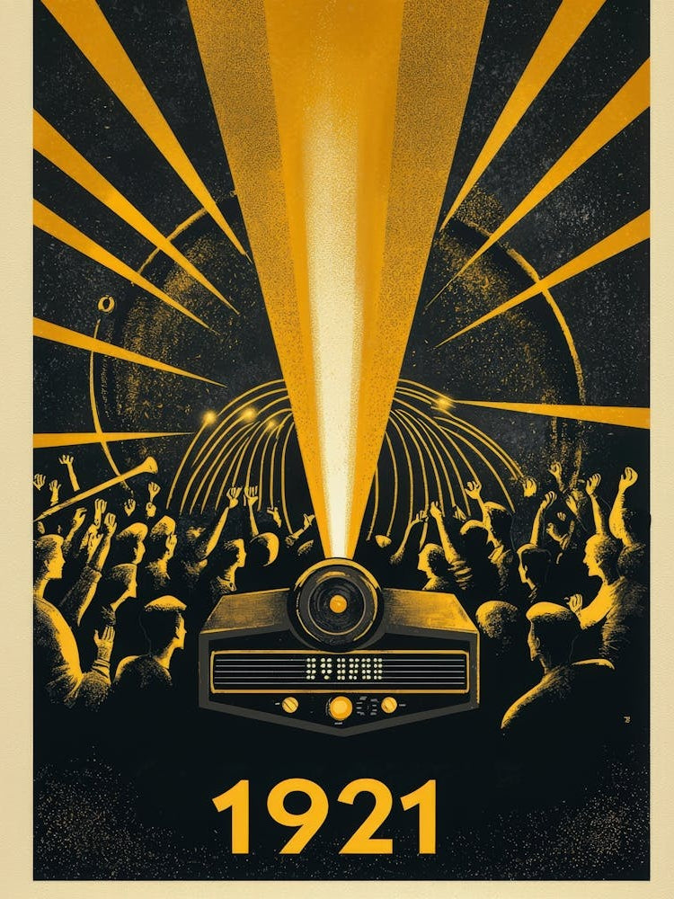 Aihrgdesign A Vintage Poster Celebrating The First Radio Spor 540231a5 00ac 45d7 9182 37e39b95a698 2