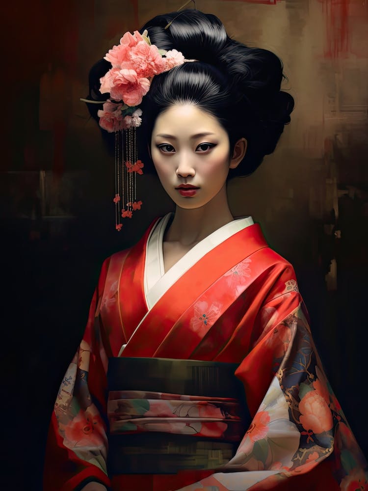 Geisha Realistic Drawing 1