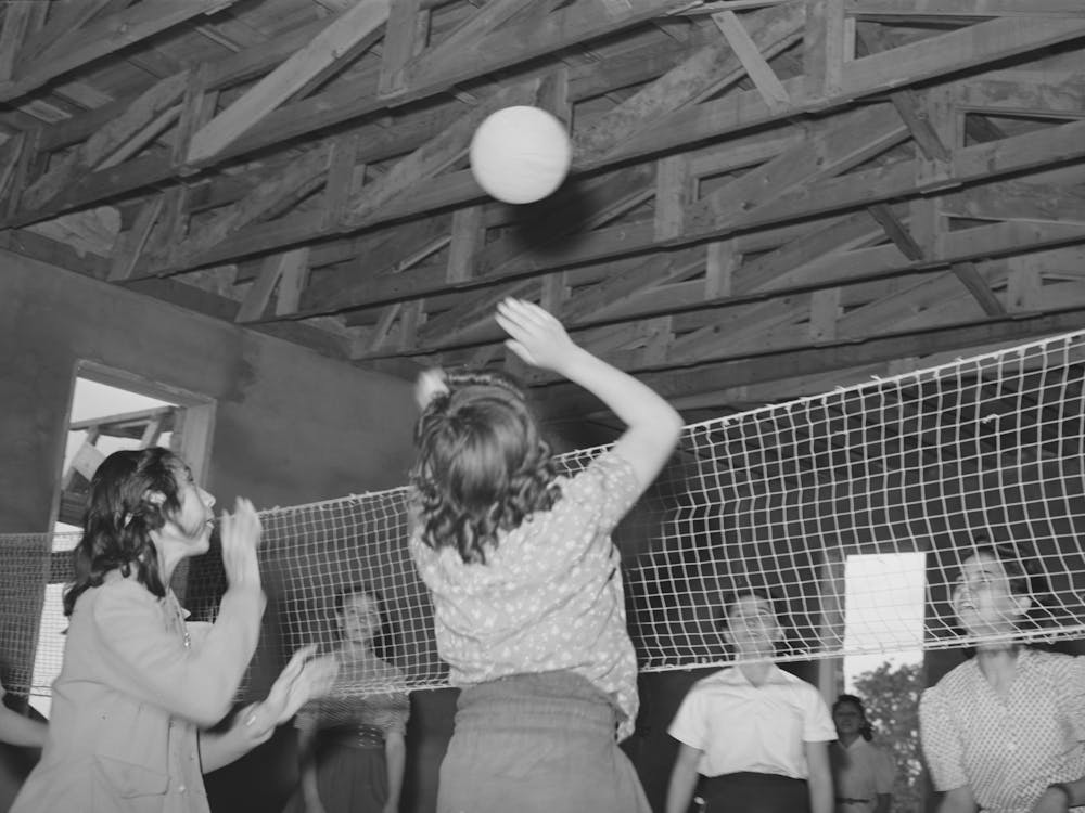 Volleyball At School, Concho, Arizona By Russell Lee