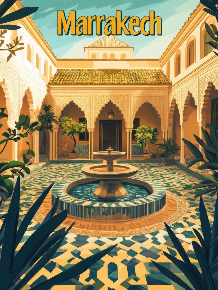 Aihrgdesign A Mid Century Modern Travel Poster For Marrakech 4