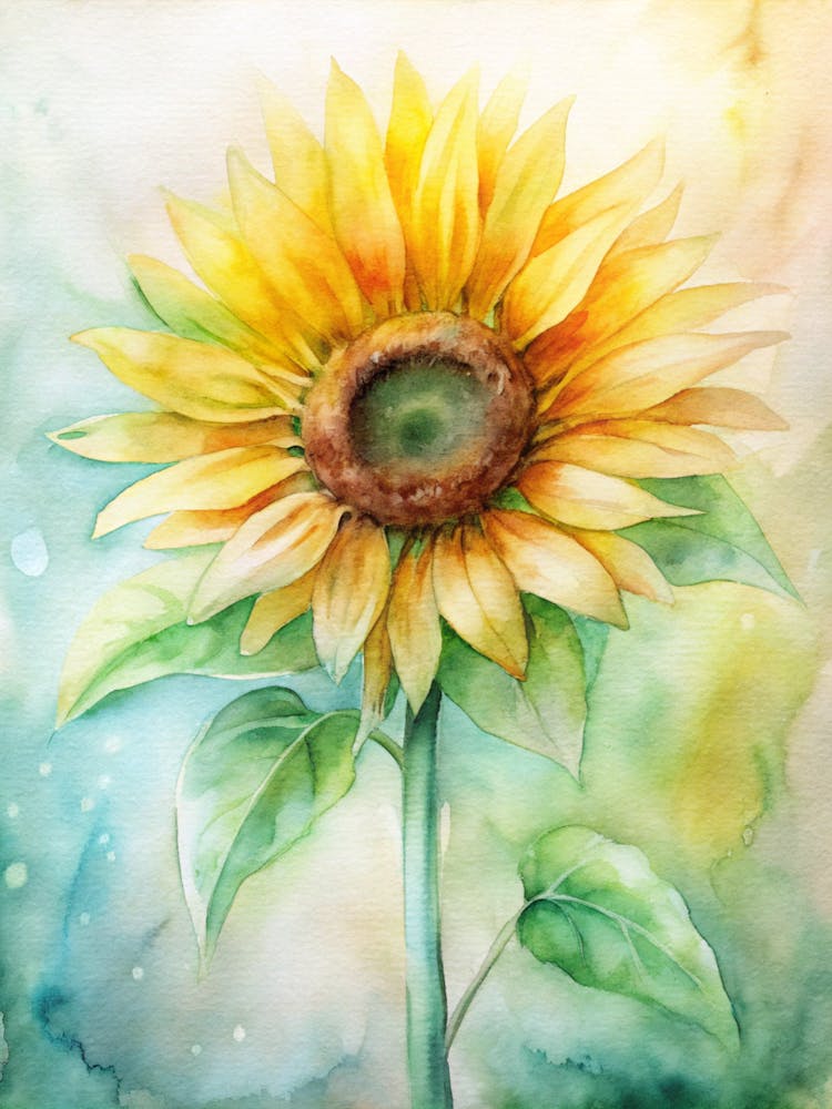 Sunflower Watercolor Painting
