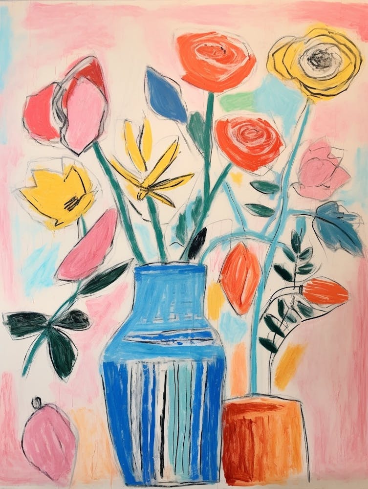 Flower Painting Fauvist Style Rose 5