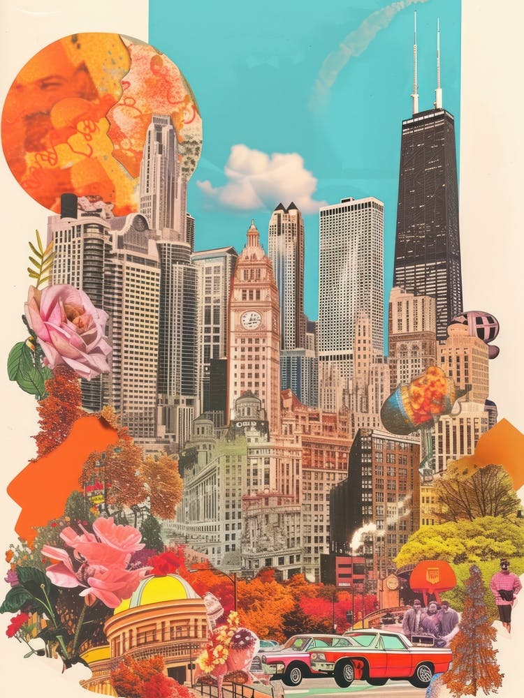 Chicago   Retro Collage Style 3