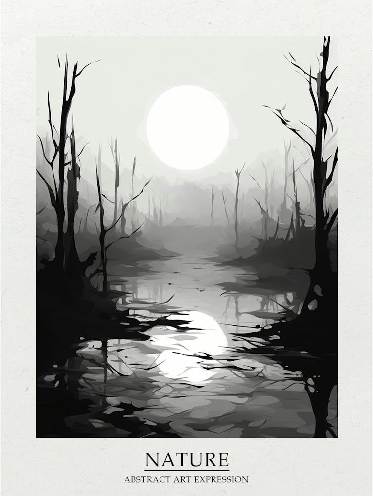 Nature Abstract Black And White 5 Poster