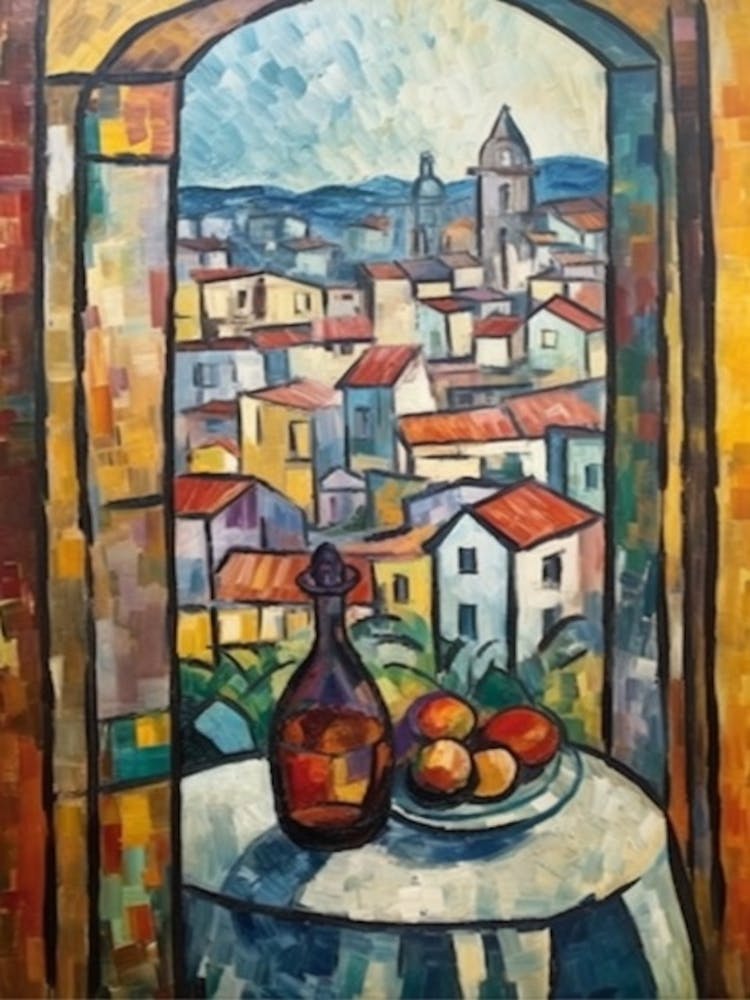Window View Of Rome Of In The Style Of Cubism 4