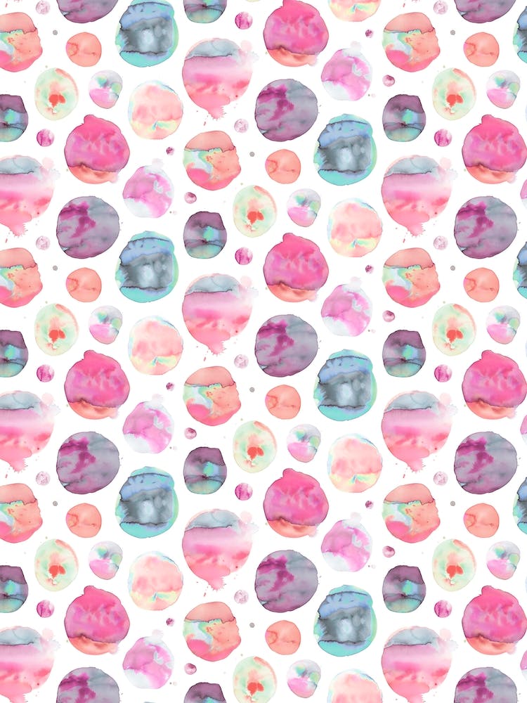 Big Watery Dots Pink
