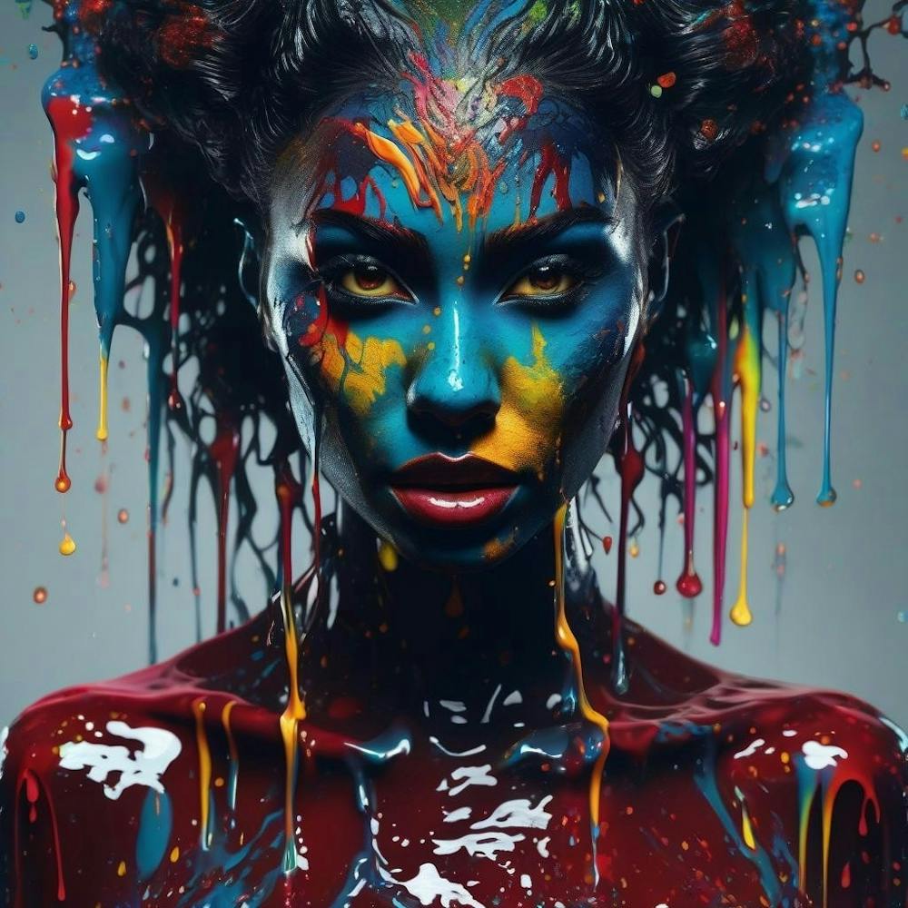 Paint Splashed Woman