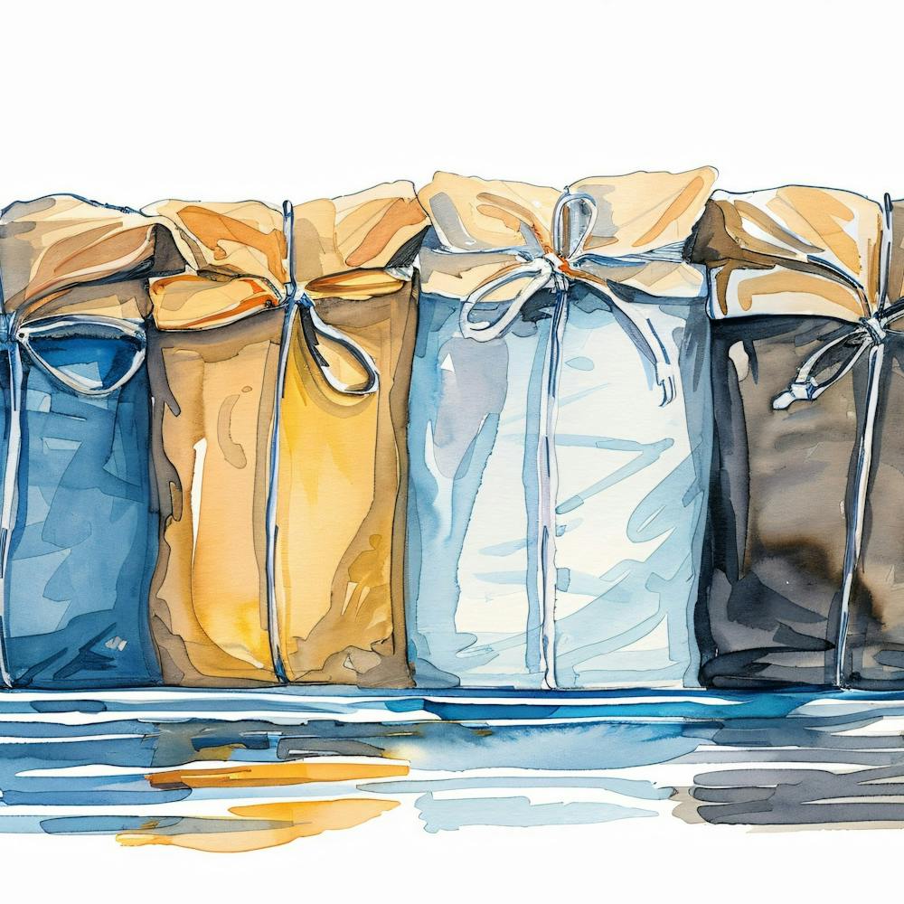 Aquarell-Geschenkboxen isoliert auf Weiß