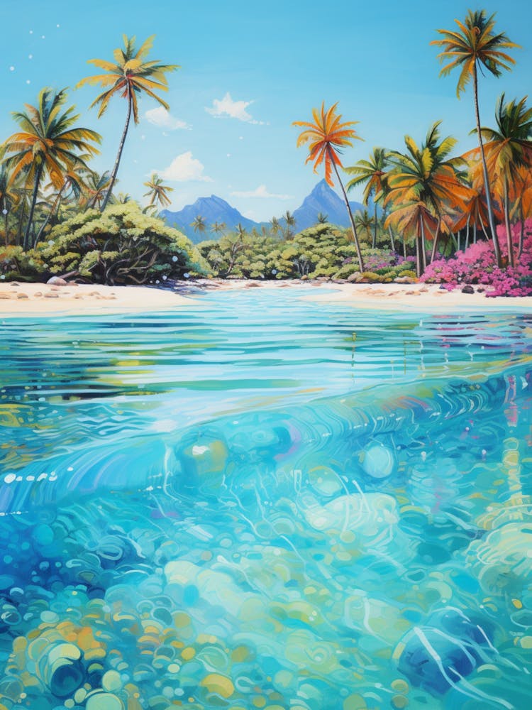 An Oil Painting Of Bora Bora, French Polynesia 5