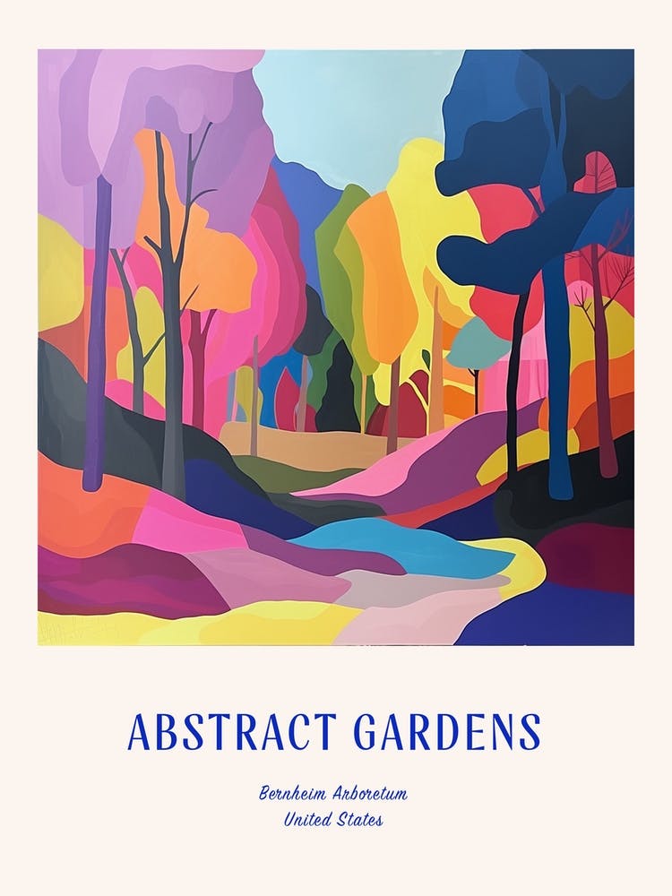 Colourful Gardens Bernheim Arboretum And Research Forest Usa 2 Blue Poster