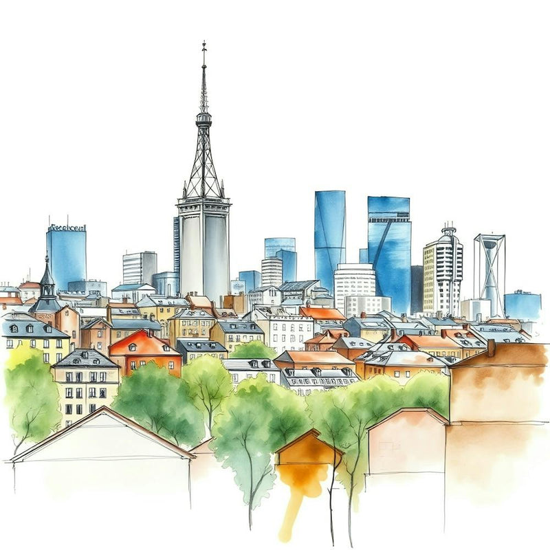 Poland City Skyline