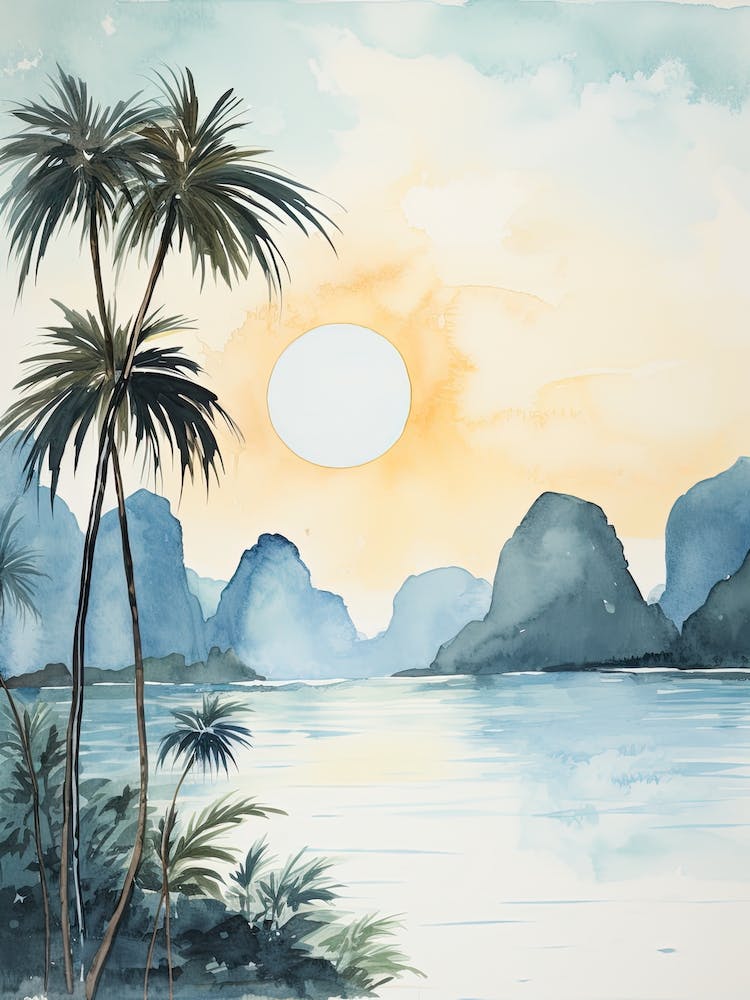Watercolour Of El Nido   Palawan Philippines 1
