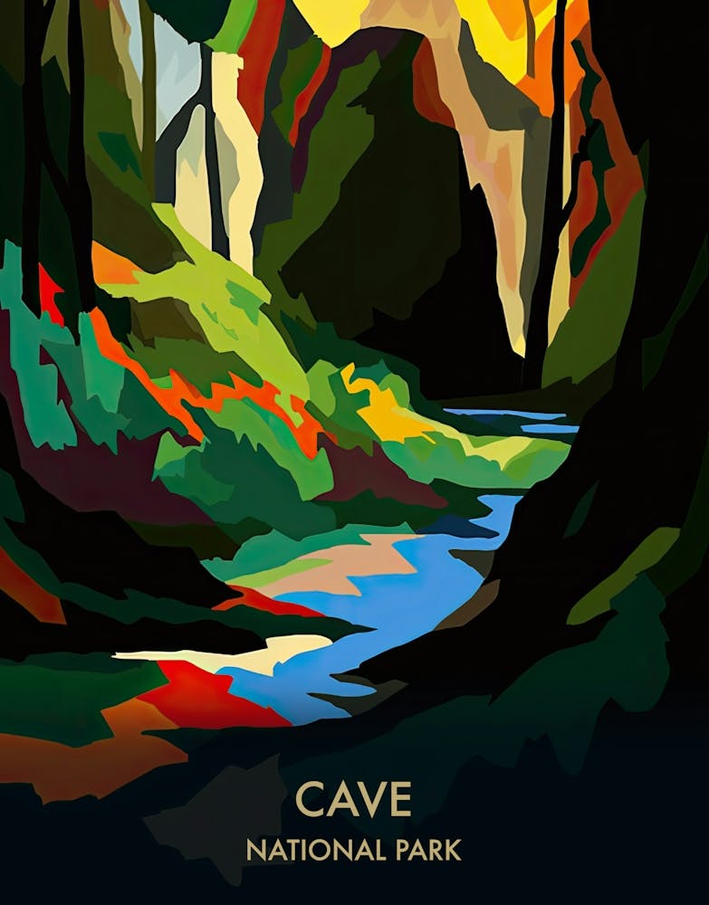 Cave National Park Travel Poster Matisse Style 4