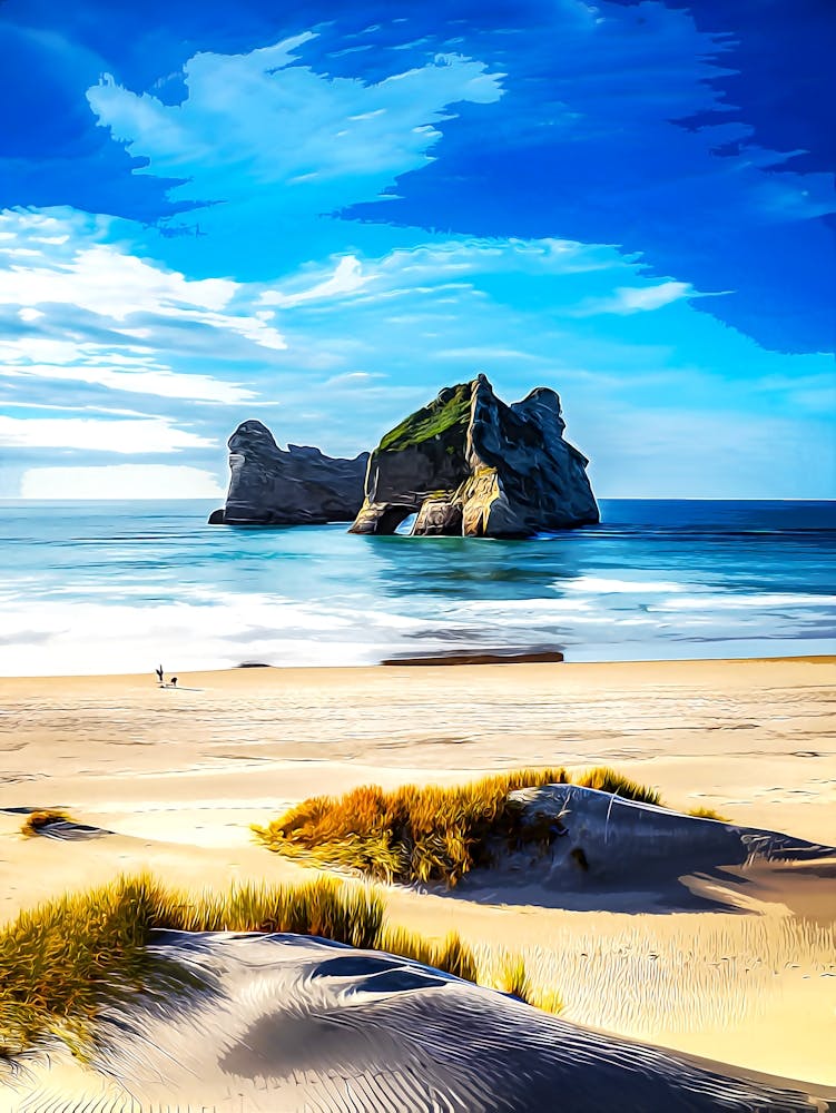 Wharariki Beach,New Zealand