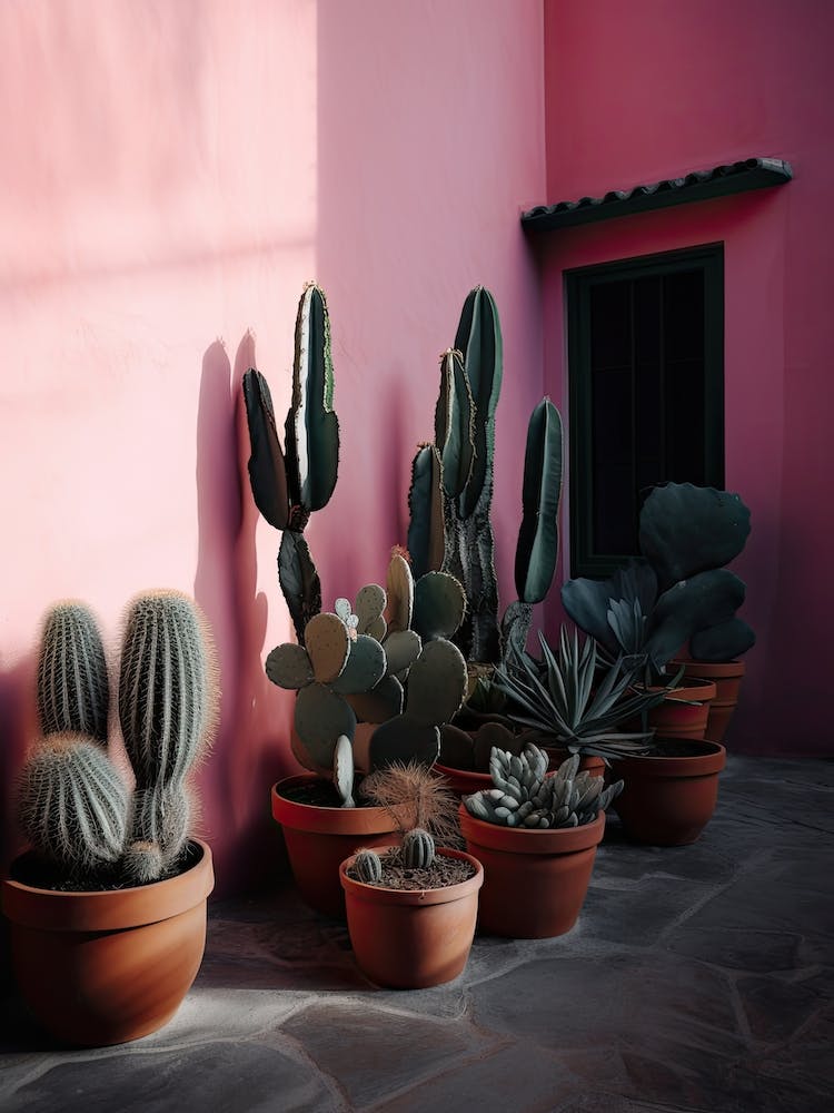Cacti Pink Wall Photography 7
