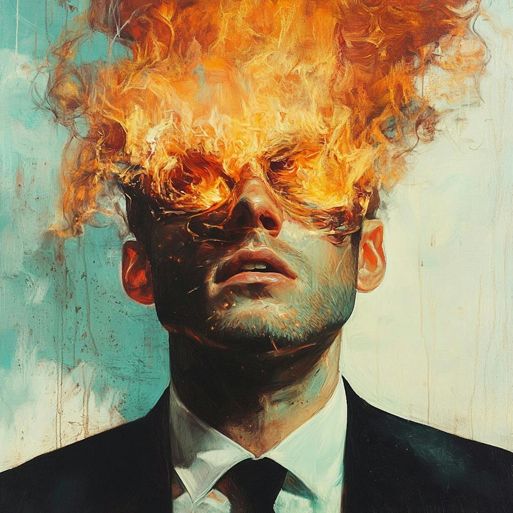Man With Fire On His Head