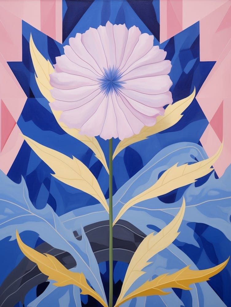 Cornflower 1 Hilma Af Klint Inspired Pastel Flower Painting