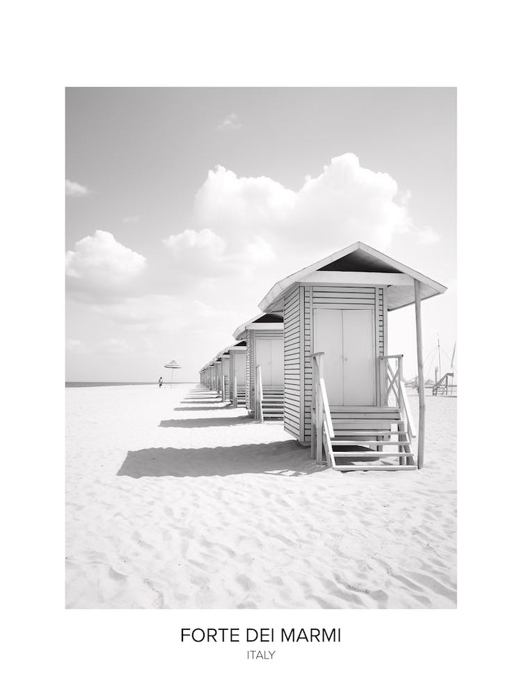 Poster Of Forte Dei Marmi, Italy, Black And White Photo 4